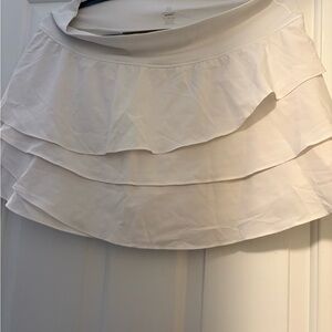 Aerie Chic White Layered Mini Skirt